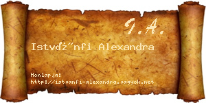 Istvánfi Alexandra névjegykártya