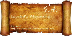 Istvánfi Alexandra névjegykártya